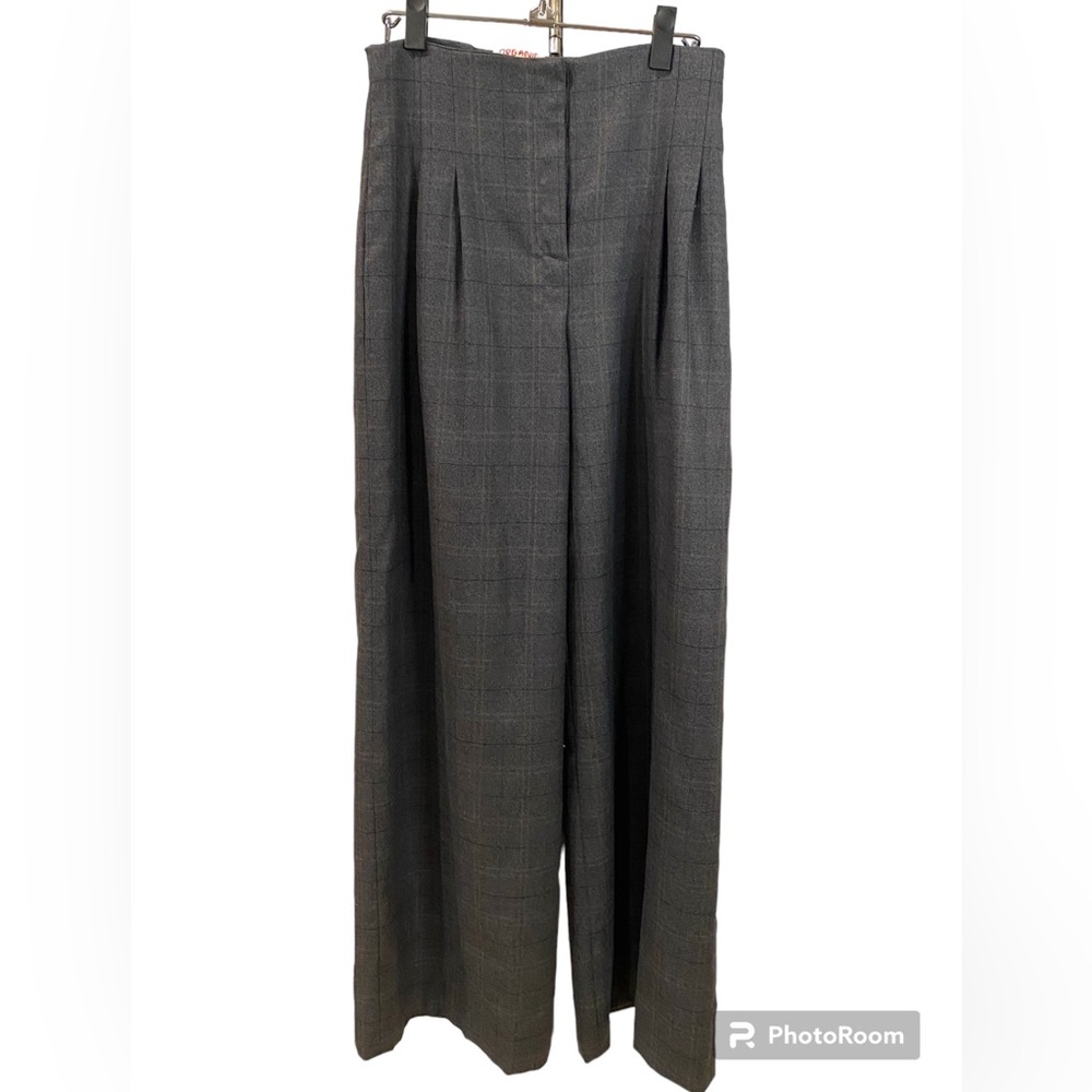 Organic by John Patrick High-Waist Wide-Leg Wool Trousers (Size 6)